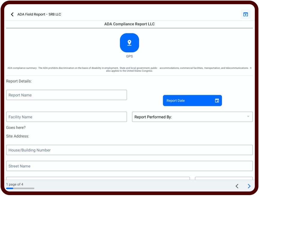 Array form on tablet