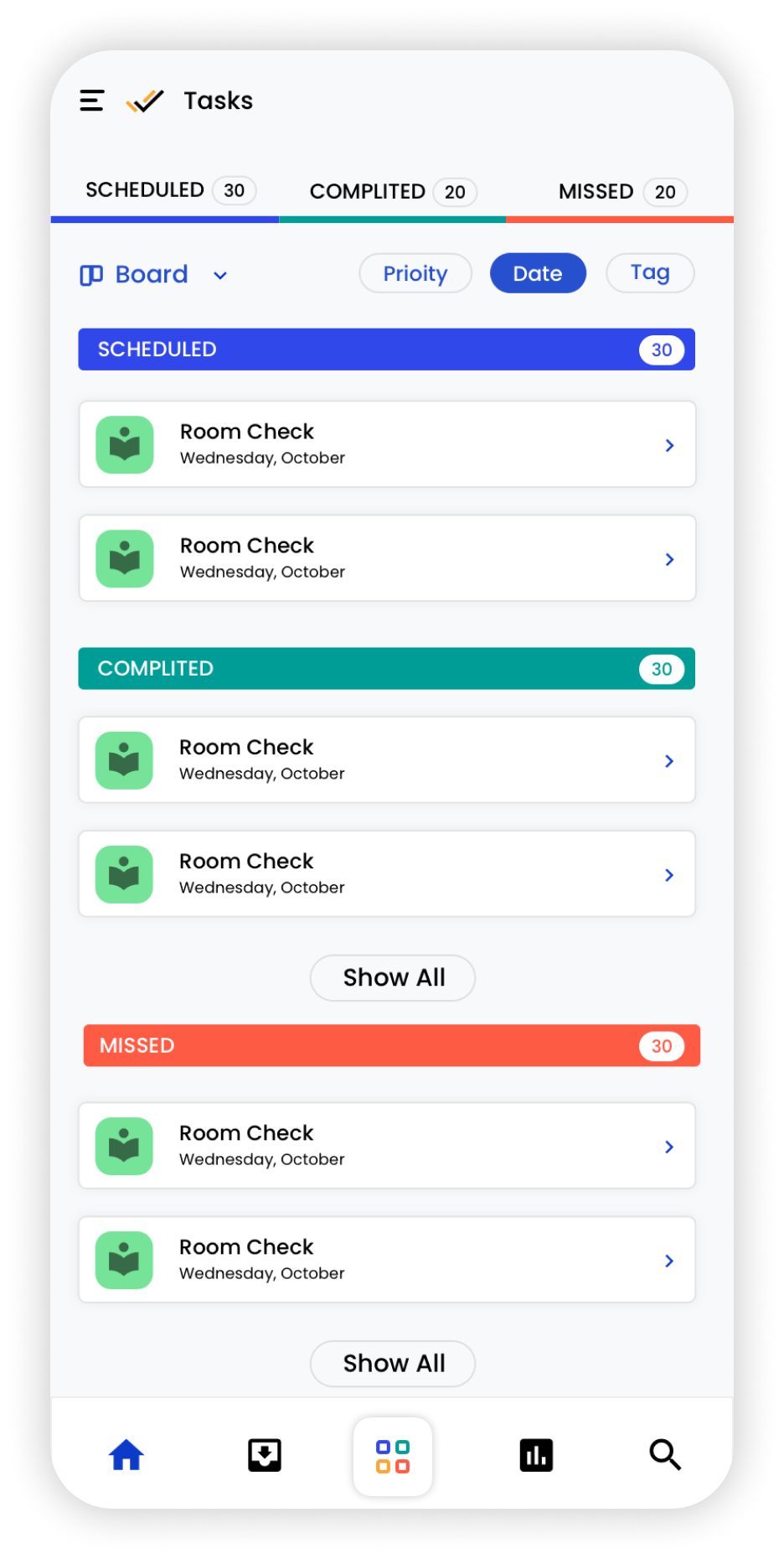 Tasks Editor Mobile View